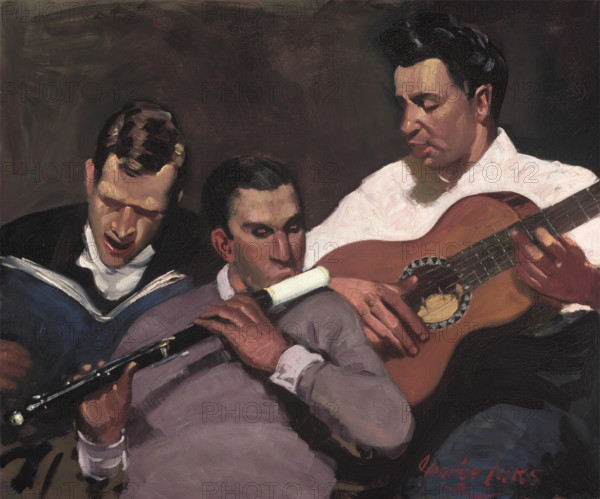 Three Top Sergeants, 1925. Creator: George Benjamin Luks.