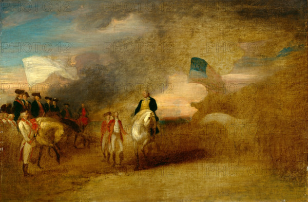 Surrender of Cornwallis at Yorktown, 1787. Creator: John Trumbull.