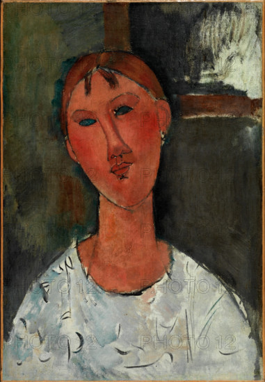 Girl in a White Blouse, c1915. Creator: Amadeo Modigliani.