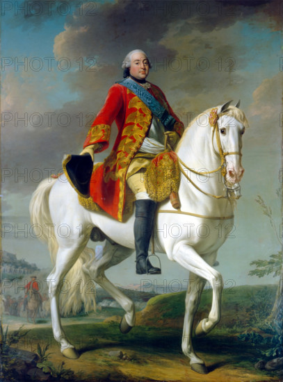 Louis-Philippe, Duc d'Orleans, Saluting his Army on the Battlefield, 1757. Creator: Alexander Roslin.