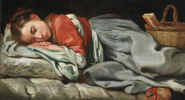Young Girl Sleeping, c.between 1655 and 1660. Creator: Bernhard Keil.