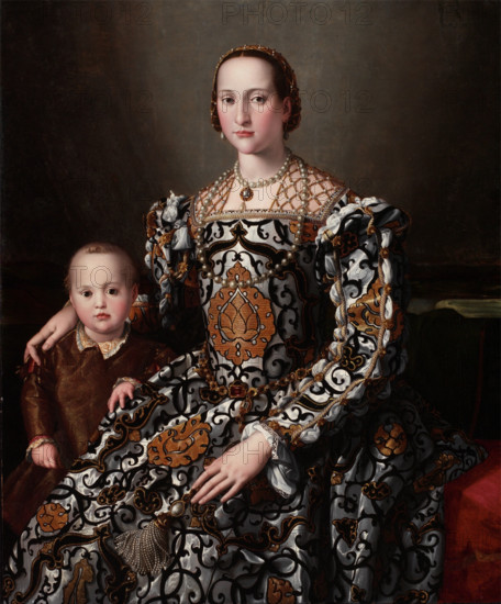 Eleonora of Toledo and Her Son, between 1545 and 1550. Creators: Agnolo Bronzino, Workshop of Agnolo Bronzino.