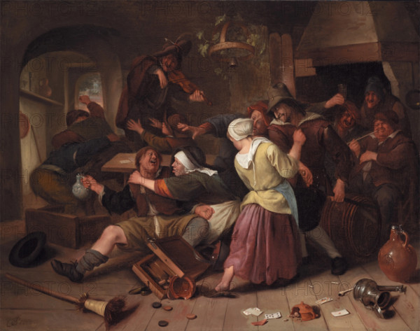 Gamblers Quarreling, c1665. Creator: Jan Steen.