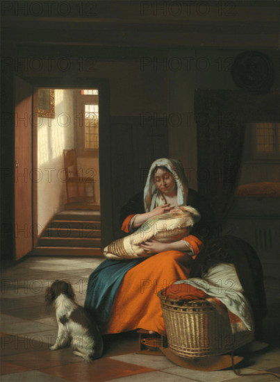 Mother Nursing Her Child, c1674/1676. Creator: Pieter de Hooch.