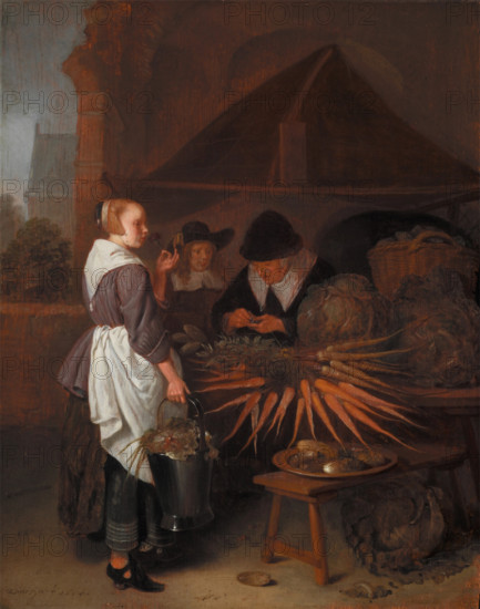 The Vegetable Stall, 1665. Creator: Gerritsz Quiringh van Brekelenkam.