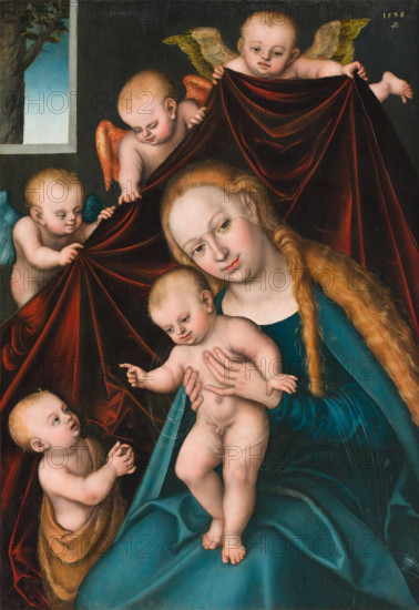 Madonna and Child with Infant Saint John the Baptist and Angels, 1536. Creator: Lucas Cranach the Elder.