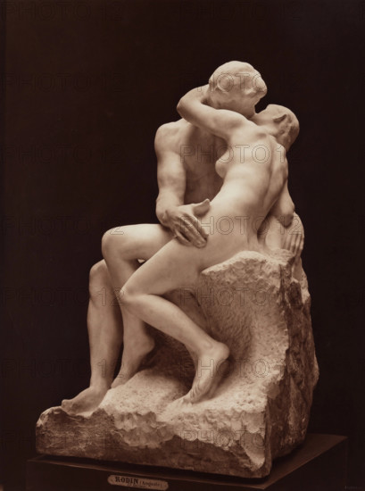 The Kiss by Auguste Rodin, between 1867 and 1870. Creators: Adolphe Braun, Auguste Rodin.