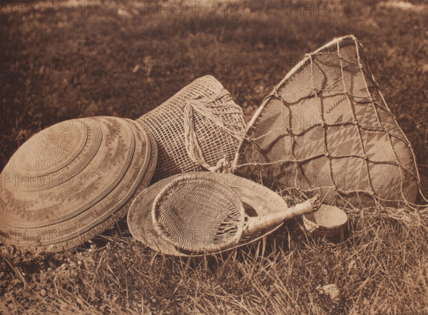 Pomo Seed, Gathering Utensils, 1924. Creator: Edward Sheriff Curtis.