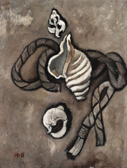 Still Life: Rope and Shells, 1936. Creator: Marsden Hartley.