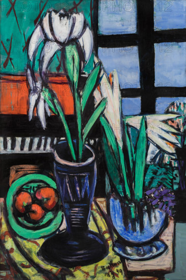 Still Life with Lilies, 1949. Creator: Max Beckmann.