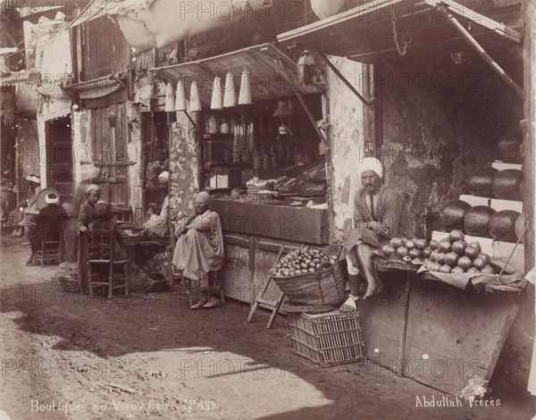 Boutiques au Vieux Caire, c1880. Creator: Abdullah Frères.