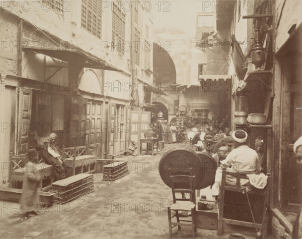 Shops in Cairo, 19th century. Creator: Anon.