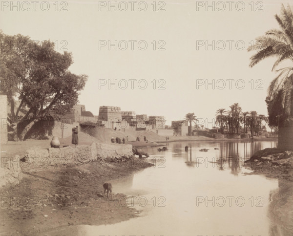 Village on the Nile, 19th century. Creator: Anon.