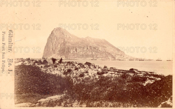 Gibraltar, From Fort Filipe, 19th century. Creator: Anon.