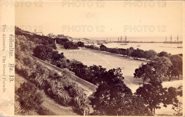 Gibraltar, The Alameda, The Grand Parade, 19th century. Creator: Anon.