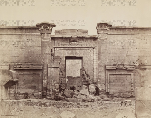 Madinet Habu, Entry Way to the Small Temple. Luxor, West Bank, between 1860 and 1903. Creator: Antonio Beato.