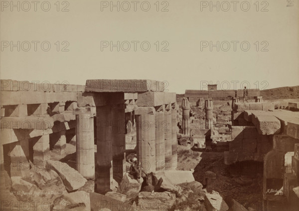General View of the Back of the Temple of Karnak. Luxor, East Bank, late 19th century. Creator: Henri Bechard.