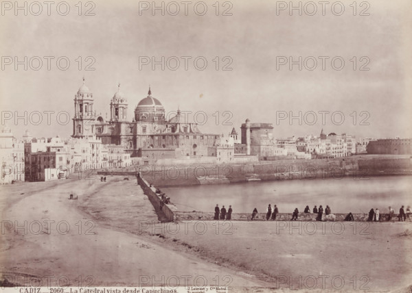 The Cathedral seen from the Capuchines, Cadiz, between 1875 and 1892. Creator: Juan Laurent.