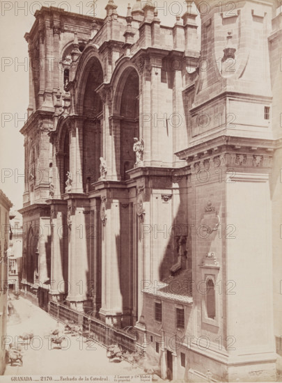Facade of the Cathedral, Granada, between 1875 and 1892. Creator: Juan Laurent.