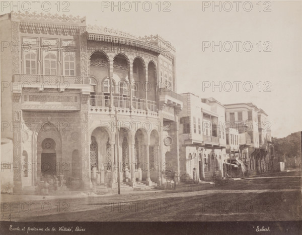 Public Fountain and School, Cairo, 19th century. Creator: Pascal Sébah.