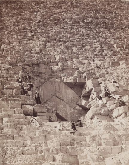North Face of the Great Pyramid at Giza, 19th century. Creator: Pascal Sébah.