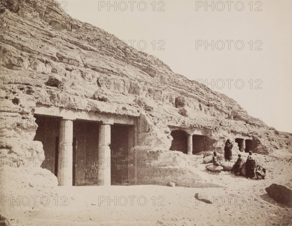 Northern Tombs at Beni Hasan, 19th century. Creator: Pascal Sébah.