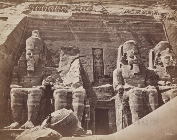 Great Temple of Ramsses II at Abu Simbel, 19th century. Creator: Pascal Sébah.