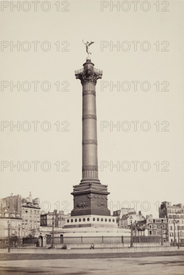 Column of July, Paris, between 1860 and 1870. Creator: Edouard Baldus.