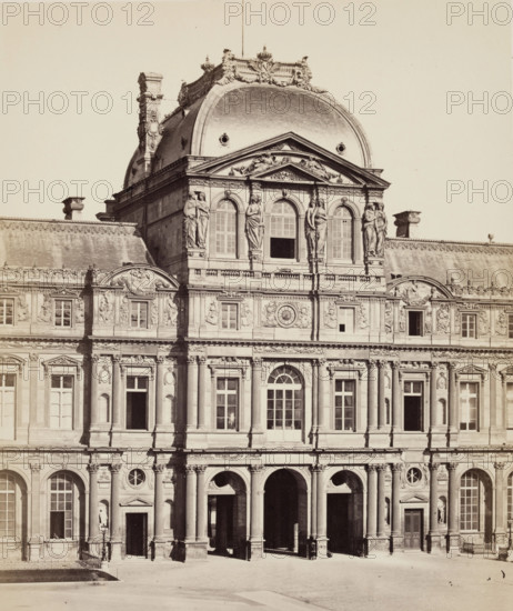 Clock Tower, the Louvre, Paris, between 1860 and 1870. Creator: Edouard Baldus.