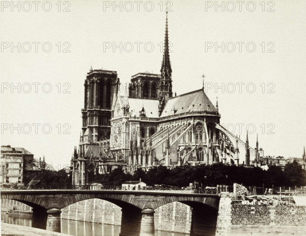 Notre Dame, Paris, between 1860 and 1870. Creator: Edouard Baldus.