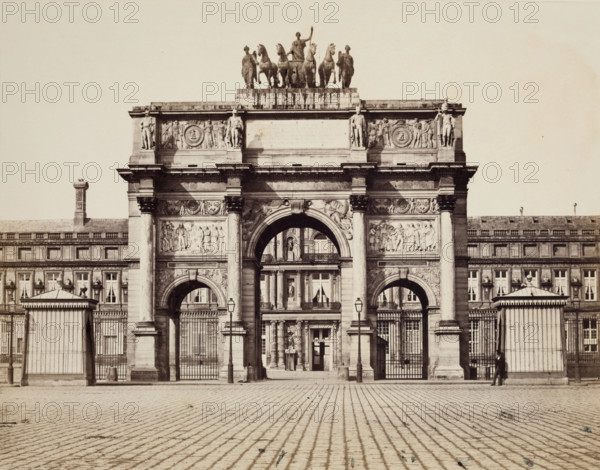 Arch of the Carrousel, Paris, 19th century. Creator: Edouard Baldus.