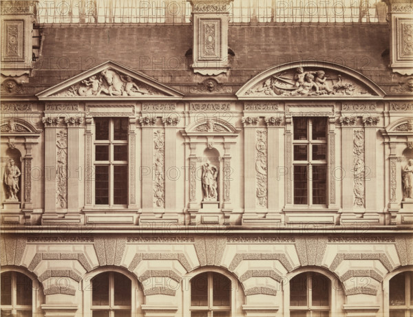 The Louvre, Cour Visconti, between 1853 and 1875. Creator: Edouard Baldus.