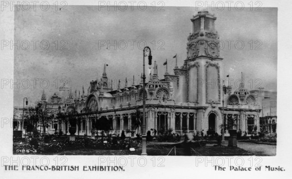 Franco British Exhibition, London 1908 postcard - Palace of Music. Creator: Unknown.