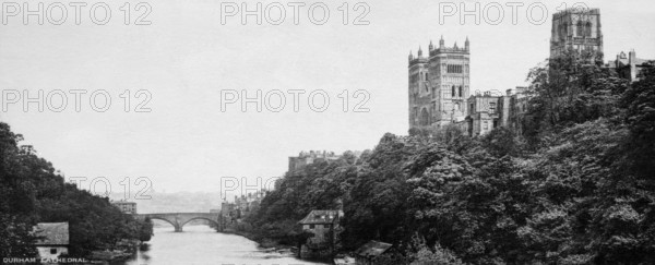 Durham Cathedral and the Old Fulling Mill overlooking the River Wear, County Durham. Creator: Unknown.