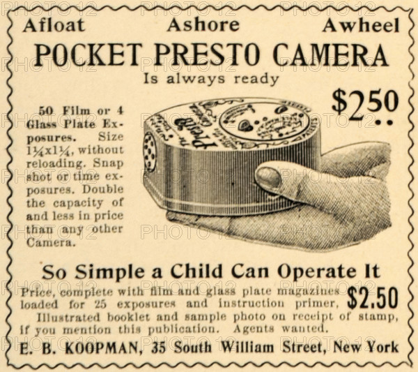 The Presto Camera owned by R.A.H. L'Estrange c1896. Creator: Unknown.
