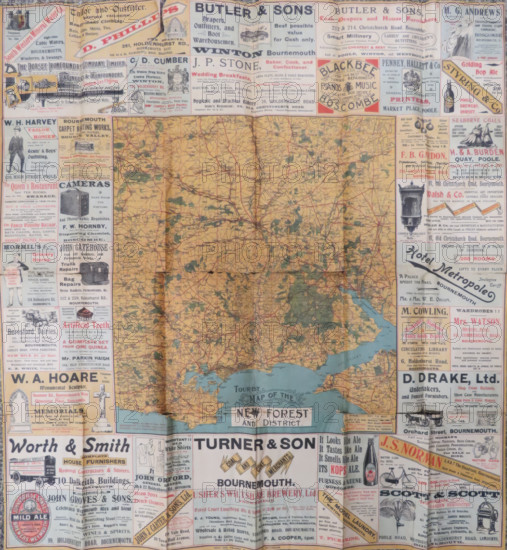 Tourist Map of the New Forest and District, c1900. Creator: Unknown.