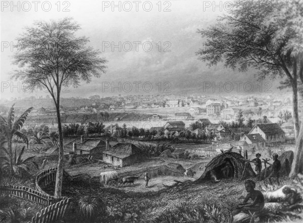 Brisbane view from South Brisbane, taken from Stephen's Hill,1873. Creator: JC Armytage.