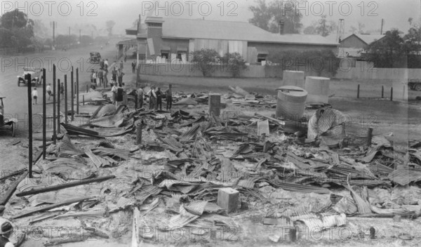 Main Street Fire Damage, Toogoolawah, Queensland, 1926. Creator: Jack Bain.