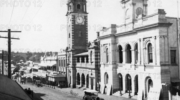 Ipswich Post Office, Old Ipswich Town Hall, School of Arts, Brisbane St, Ipswich, Queensland, 1928. Creator: Jack Bain.