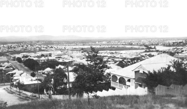 Looking over Ipswich, Queensland from Denmark Hill, 1931. Creator: Jack Bain.