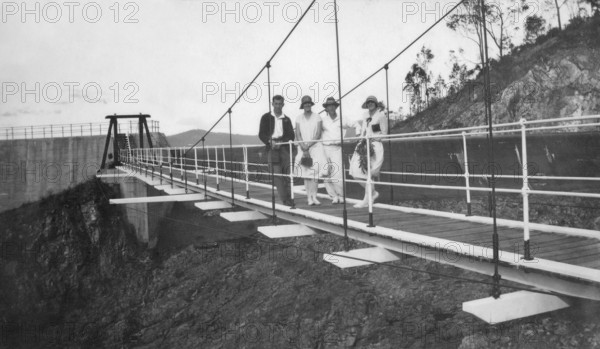 Lake Manchester suspension bridge, 1927. Creator: Jack Bain.