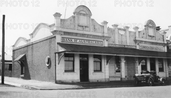 Bank of Australasia, corner of King and Mary Streets, Kingaroy, Queensland, 1935. Creator: Jack Bain.