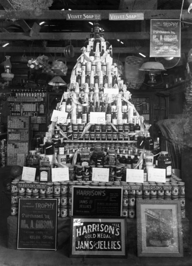 Harrison's jams and jellies display...National Agricultural & Industrial Association of...1903. Creator: Robert Augustus Henry L'Estrange.