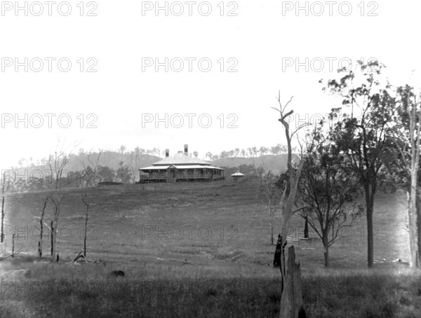 Country 'Queenslander' house, possibly Canungra Coomera region, 1888. Creator: Robert Augustus Henry L'Estrange.