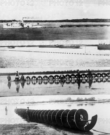 Spiral device/ water apparatus (possibly an example of Archimedes' screw)., c1900s. Creator: Robert Augustus Henry L'Estrange.
