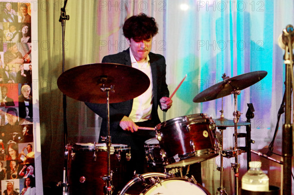 David Puime, Joan Fort Trio plus Vincent Herring, Watermill Jazz Club, Dorking, Surrey, 20 May 2025. Creator: Brian O'Connor.