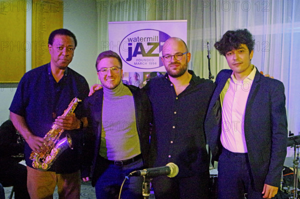 Joan Fort Trio plus Vincent Herring, Watermill Jazz Club, Dorking, Surrey, 20 May 2025. Creator: Brian O'Connor.
