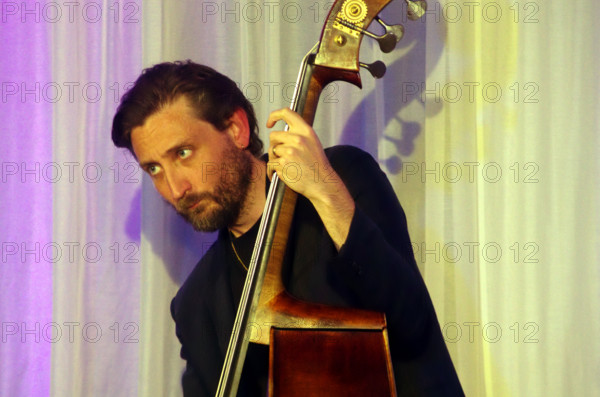 Ferg Ireland, Georgia Cecile Quartet, Watermill Jazz Club, Dorking, Surrey, 7 October 2025. Creator: Brian O'Connor.