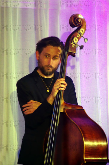 Ferg Ireland, Georgia Cecile Quartet, Watermill Jazz Club, Dorking, Surrey, 7 October 2025. Creator: Brian O'Connor.