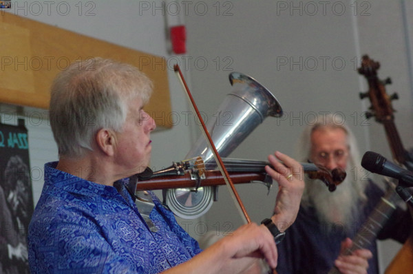 Mike Piggott, Mike Piggott’s Hot Club Trio, The Hawth, Crawley, West Sussex, 20 July 2025. Creator: Brian O'Connor.
